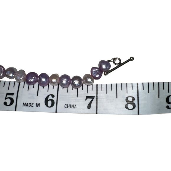 Pearl Multi Color Multi Shape Sterling Silver Toggle Clasped Bracelet - Picture 4 of 4